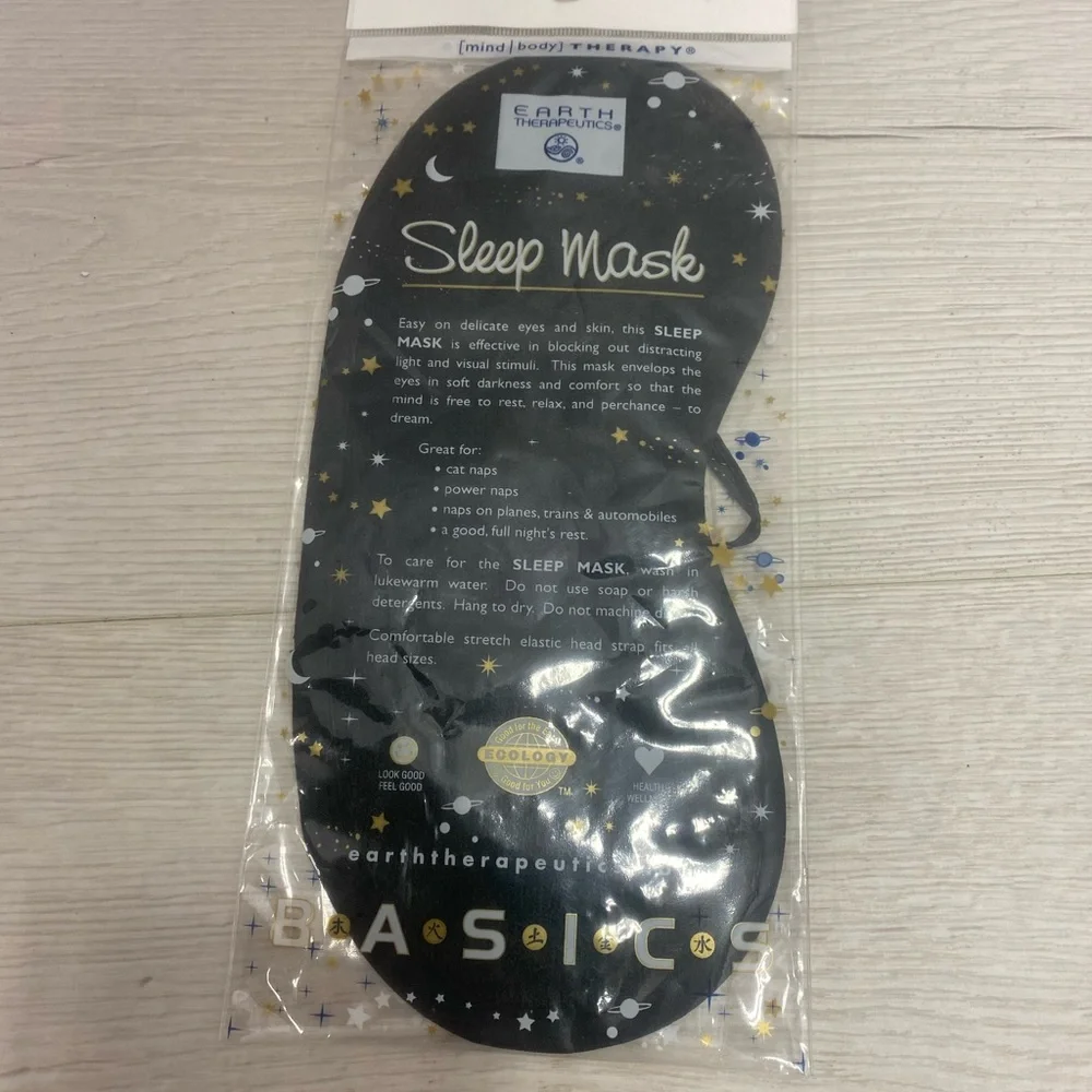 Earth Therapeutics Black Sleep Mask – Light-Blocking Eye Mask